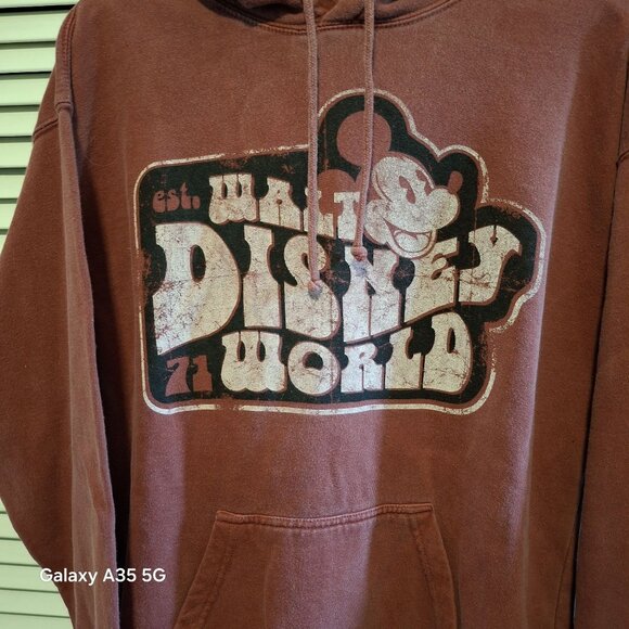 Oversized Disney Parks Hoodie Sweatshirt M Mickey Mouse Est. 71 Walt Disney Worl - Picture 2 of 7